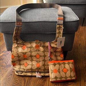 Orla Kiely Brown and Orange Floral Bag
